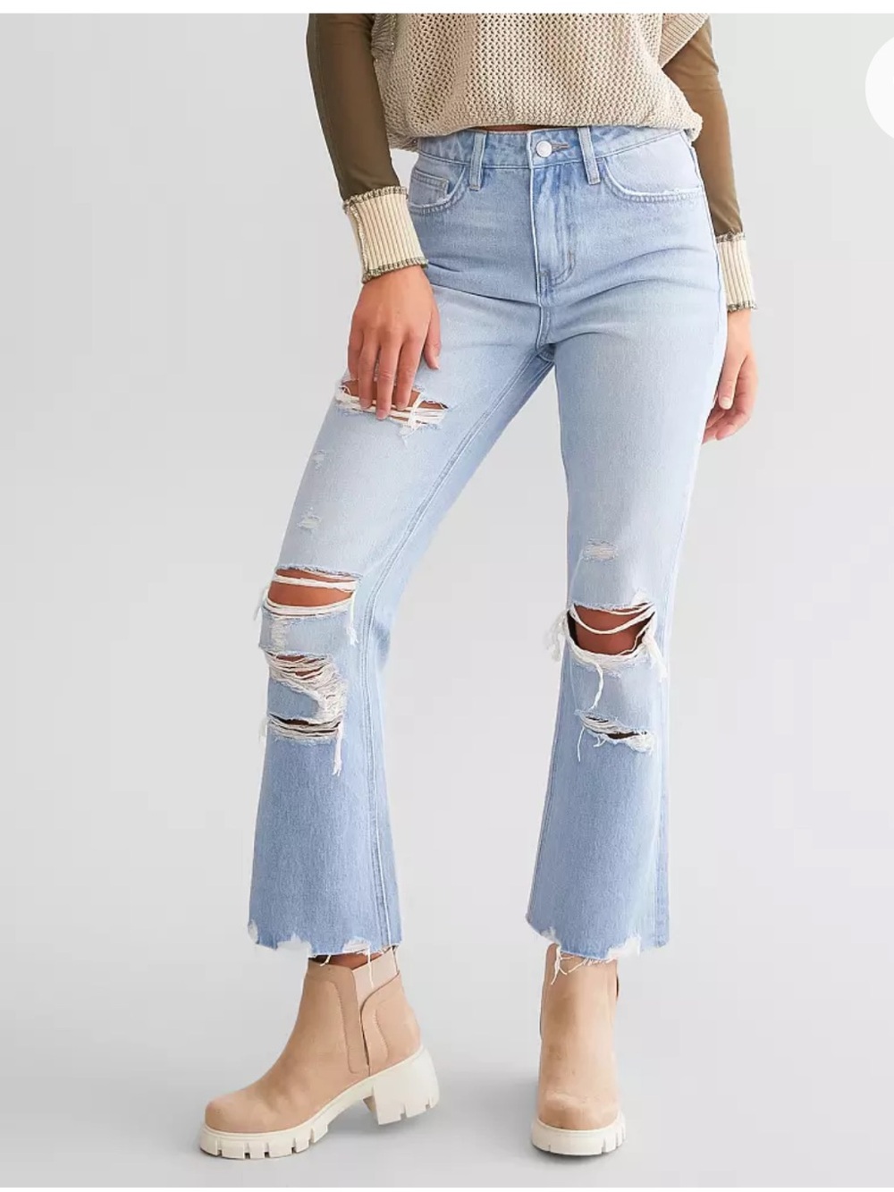 Vervet By Flying Monkey Blue Melody Super High Rise Crop Straight Jeans Size 29